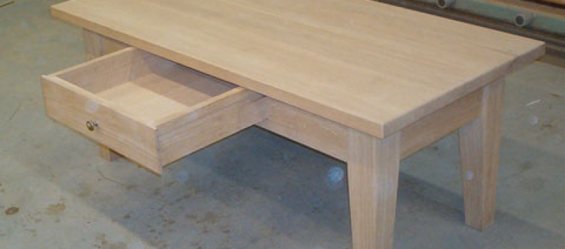 fabrication de table basse en chêne
