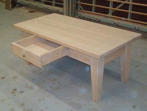 fabrication de table basse en chêne